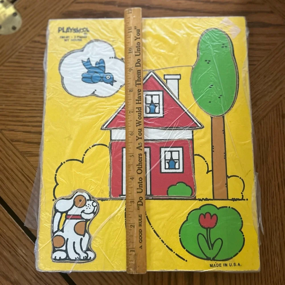 Vintage Playskool My House Wooden Puzzle